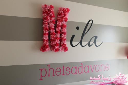 دکور اتاق نوزاد - طوسی و صورتی